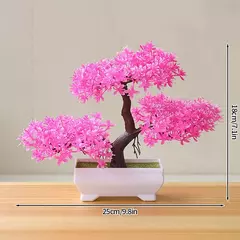 Árvore plástica artificial do bonsai para a decoração home, plantas envasadas, potenciômetro pequeno da simulação, arranjo da flor, ornamentos do jardim
