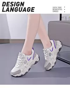 Tênis de malha vulcanizada respirável feminino, moda casual na internet