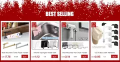 Aço inoxidável de parede Toilet Paper Holder, sem perfuração, Toalha Roll Dispenser, Banheiro e Cozinha, Aço Inoxidável SUS304 - comprar online