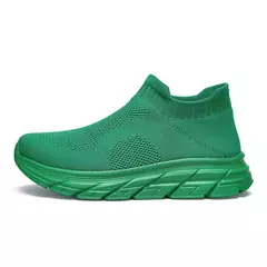 Tênis de corrida respirável masculino e feminino, calçados esportivos leves, tênis slip-on, meias da moda, tamanho grande 46, venda quente - loja online