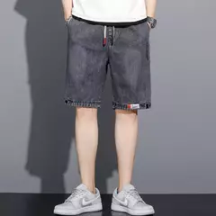 Y2k homens solto baggy denim calças de brim curto moda streetwear hip hop longo capri carga shorts bolso masculino pantalones cortos - comprar online