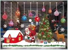 Decoração de Feliz Natal para casa, parede e janela adesivos ornamentos, guirlanda de ano novo, Noel Festoon, 2022, 2025 - loja online