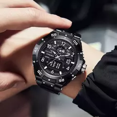 Relógios digitais de aço inoxidável para meninos, relógios esportivos, tamanho out, luz led, alta qualidade, presente masculino