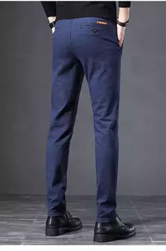 Calça executiva de cintura elástica masculina, tecido fosco, calça casual, terno social e formal, traje de primavera e outono, 2022 na internet