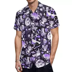 Camiseta havaiana masculina de manga curta, estampa de ovelha 3D, roupas de praia soltas, camisas grandes, verão - comprar online