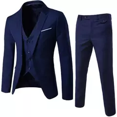 Imagem do Ternos formais masculinos completos, conjuntos elegantes de blazers, roupas de casamento, calças, jaquetas, fantasias de luxo, negócios de casamento, 2 peças
