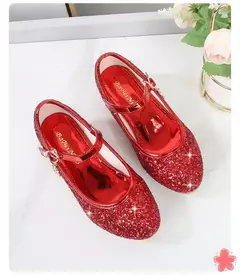 Sapato de salto alto de cristal infantil, sandálias de cristal, fivela, princesa sapato de dança, desempenho estudantil, couro, meninas, moda - Wolf Magazine