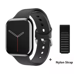 Impermeável Amoled Screen Smart Watch para homens e mulheres, BT Call, NFC, Frequência Cardíaca, Esportes, Fitness, Carregamento sem fio, IWO, Novo, 9, 450mAh - loja online