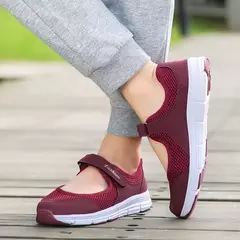 Sapatilhas brancas vulcanizadas para mulheres, Sapatos de malha respirável, Sapatos casuais, Sapatos de trabalho na moda