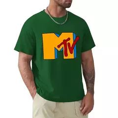 Camiseta retrô da música rap rock MTV, camiseta de manga curta Harajuku, tops gráficos 100% algodão, vintage
