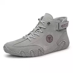 CLOHOO-Botas de couro confortáveis masculinas, solas macias, sapatos britânicos
