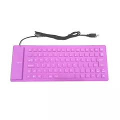 Teclado de computador macio do silicone mudo, 85 chaves, USB prendido, portátil, mini, portátil, PC, dobramento, impermeável - loja online