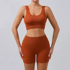 Malha roscada Yoga Set para Mulheres, U-Shaped, Sem Costura, Esportes, Fitness, Yoga Suit, Workout roupas - comprar online