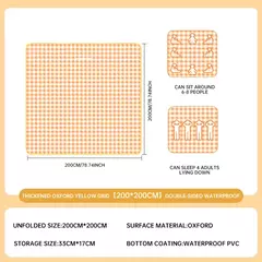 Impermeável e à prova de umidade portátil Tent Dormir Mat, Outdoor Camping Mat, Praia Piquenique Mat, Double-Sided filme de alumínio - Wolf Magazine