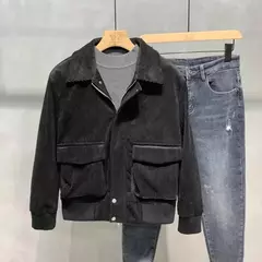 Jaquetas masculinas de veludo, tops da moda, versão coreana, roupas da moda, primavera e outono