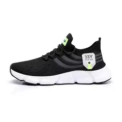 Tênis de corrida clássicos respiráveis masculinos, Sapatos de malha confortáveis leves ao ar livre, Deslizamento em sapatos de caminhada, Tênis na internet