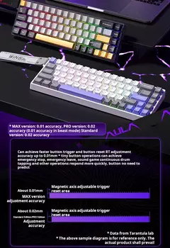 AULA WIN60 HE Conexão com fio Teclado de eixo magnético RT Teclado mecânico personalizado para jogos de e-sports 8K taxa de pesquisa