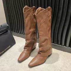 Botas altas de coxa para mulheres, botas longas de cavaleiro feminino, sapato grosso, zíperes traseiros, moda para meninas, inverno