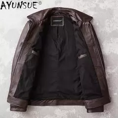 AYUNSUE-Jaqueta de couro real para homens, couro genuíno, roupas masculinas, casaco de outono, roupas - loja online
