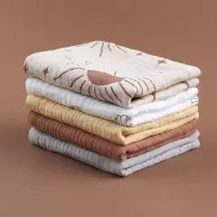 Imagem do Baby's Soft Absorbent Gaze Algodão Toalhas, Face Wipe, Lenço, Banhando Toalhinha de alimentação, 5Pcs