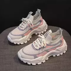 2024 novos sapatos femininos all-match malha sapatos casuais desodorante sapatos de fundo macio primavera e outono respirável tênis feminino - comprar online