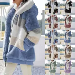 Casaco de capuz extragrande feminino com bolsos macios, streetwear quente, casaco solto, Lady Outerwear, outono, inverno, novo, 2023 na internet