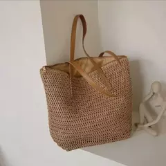 Bolsa de ombro tecida para mulheres, bolsa de mão, palha, artesanal, grande capacidade, verão, praia, viagem, tote - loja online