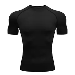 Camiseta de compressão de manga curta seca rápida masculina, camisetas esportivas, treinamento físico, camiseta de corrida, rashgard, academia - comprar online