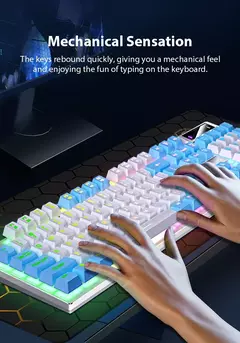 K500 teclado para jogos com fio sensação mecânica laptop desktops pc computador acessórios de escritório 104 teclas teclados com luz de fundo rgb