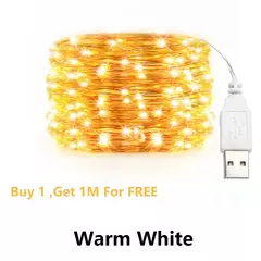 USB LED String Lights para Decoração de Natal Luzes de fadas impermeáveis Fio de cobre, Guirlanda de luz, Festa de casamento, 10 m, 20 m, 30m na internet