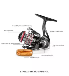 Huidiao leve mini carretel de fiação 500/800 série 5.2:1 relação engrenagem carretel de pesca no gelo alça reversível carretel de metal para o inverno - comprar online