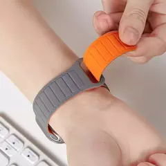 Pulseira Magnética de Laço de Silicone para Relógio Apple, Banda, Ultra, 49mm, 45mm, 44mm, 40mm, 41mm, Pulseira para Série iWatch, Ultra 8, 7, 6, SE, 5, 4, 3 - comprar online