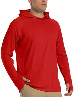 TACVASEN-Homens à Prova de UV Hoodie Manga Longa, Proteção Solar Camisetas, Respirável, Leve, Secagem Rápida, Casual Camisetas Masculinas - comprar online