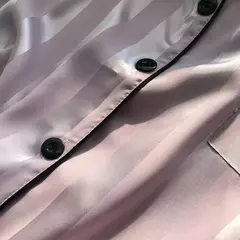Pijama feminino de seda gelo, manga curta, calça curta, seda de simulação, roupa doméstica, cor sólida, listrado, estudante, conjunto 2 peças, S, L - comprar online