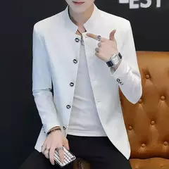 Jaqueta de negócios estilo chinês masculina, terno fino, casual, high-end, simples, elegante moda, festa, compras, cavalheiro, alta qualidade, 2022