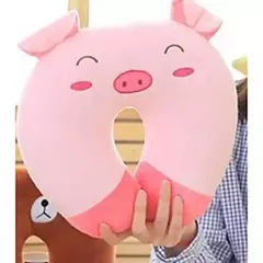 Almofada de pelúcia em forma de U para crianças e adultos, proteção do pescoço, almofada de escritório fofa, travesseiros de viagem, 10 cores - comprar online
