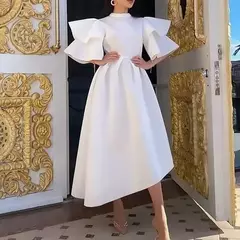 Vestido longo de babados fairyshely sólido para mulheres, manga curta, grande e grande, festa de verão para mulheres, vestido curvilíneo apertado, tamanho grande, 2021 - comprar online