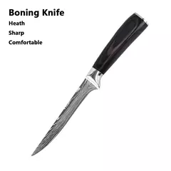 Imagem do Sharp Japonês Chef Faca Set, Facas de Cozinha, Laser Damasco Padrão, Cleaver Slicing Utility, Santoku, 1-10 Pcs