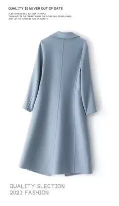 2023 elegante simples casaco feminino outono e inverno novo um botão pura lã reversível casaco de lã longo selvagem top das mulheres na internet