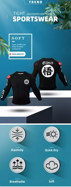 Manga comprida Surf Camisa com Silicone, Fitness Wear, Compressão Fitness Wear, Praia Swimwear, Proteção UV, Rash Guard, Novos Produtos de Natação - Wolf Magazine