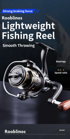 Rooblinos BK Carretilhas de pesca giratórias para água salgada, carretel de metal de água doce, esquerda/direita, trota intercambiável, equipamento de pesca de carpa na internet