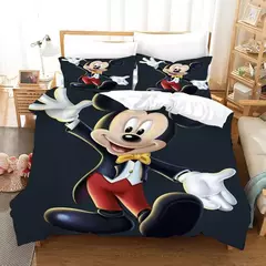 Disney Mickey Mouse Conjunto de cama para meninos, colcha única, capa de edredão, decoração do quarto infantil, queen e king size, quarto casal, 3 PCs - Wolf Magazine