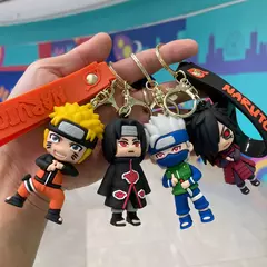Anime naruto figura de ação brinquedos sílica gel chaveiro uchiha sasuke uchiha itachi hatake kakashi modelo boneca presentes das crianças