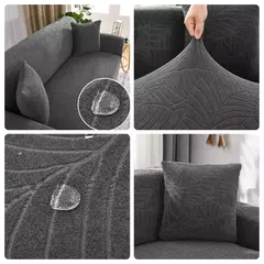 Imagem do Grosso Jacquard Sofá Covers, L Shaped Sofá Capa, Banco Protector, 1, 2, 3, 4 Assentos