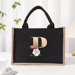 Imagem do Bolsa de lona preta de linho, Saco Commuter Interior impermeável, Saco de armazenamento de grande capacidade