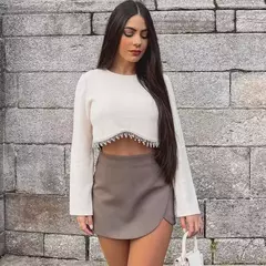 TRAF-Mini-saia de cintura alta feminina, calção envoltório, preto, rosa, sexo, verão, moda outono - Wolf Magazine