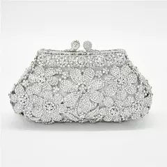 Bolsa de casamento nupcial cristal bling para mulheres, forma de flor, bolsa diamante, bolsas de luxo, moda bolsa de baile, nova na internet