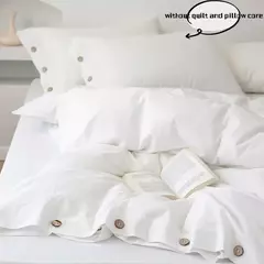 Conjunto de edredão duplo, Conjunto de cama de algodão torção sólida, Quilt Cover King Size, 100% Algodão, 220x240, 3Pcs - Wolf Magazine