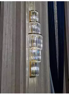 Benda luxo lobby do hotel grande lâmpada de parede cristal para clube hall villa sala estar escritório banquete luminárias interiores