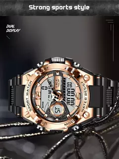 LIGE-Relógio Militar Impermeável Masculino, Digital 50m, Relógio de Pulso, LED, Quartzo, Relógio, Esporte, Masculino, Relógios Grandes